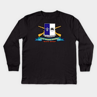 371st Infantry Regiment - Black Devils (V0) w Br - Ribbon Kids Long Sleeve T-Shirt